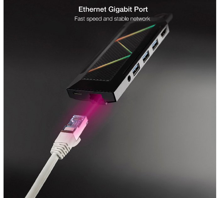 Nanocable Hub USB-C 9 en 1 3.0: 3 USB-A, USB-C PD, HDMI, RJ45, Audio 3.5mm, Lector SD/TF